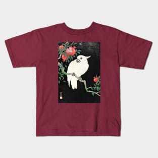 Cockatoo and Pomegranate by Ohara Koson Kids T-Shirt